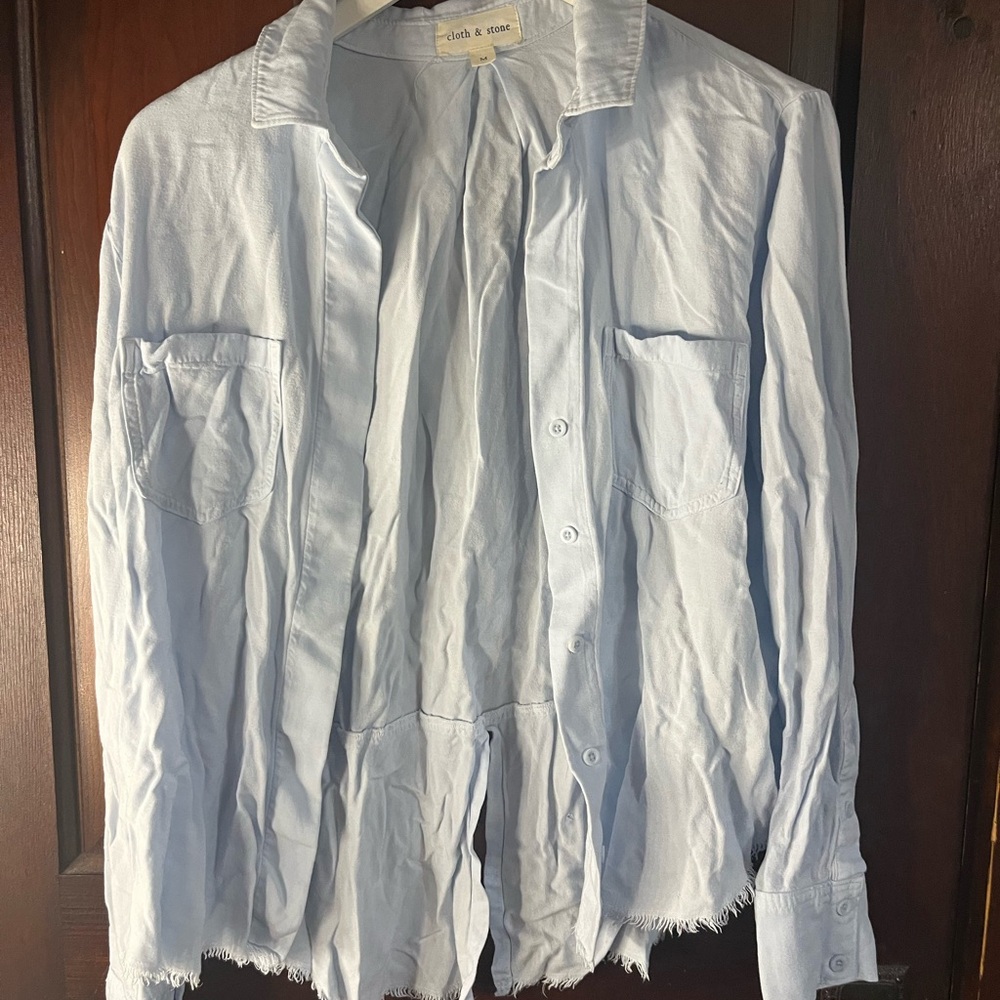 Cloth & Stone Blue Casual Button Down Shirt